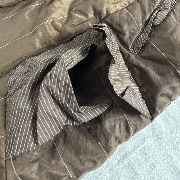 Animale Womens Quilted Brown Vest Jacket Oversized Collar Pockets Size 8 Outdoor - Picture 6 of 11